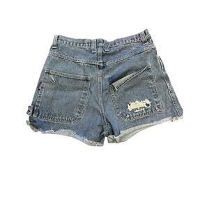 South Pole Distressed Denim Cut-Off Shorts Mens 32 Raw Hem Streetwear Y2K Grunge